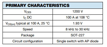 IGBT����VS-GT100DA120UF��Ҫ�ص�