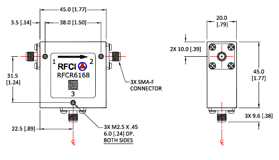 RFCI RFCR6168ÉäÆµÎ¢²¨»·ÐÐÆ÷³ß´çͼ RFCI RFCR6168ÉäÆµÎ¢²¨»·ÐÐÆ÷³ß´çͼ
