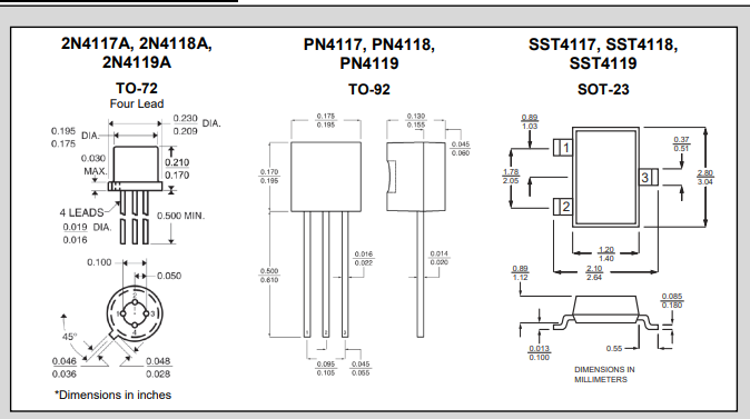 2N4117A,2N4118A,2N4119A,PN4117,PN4118,PN4119,SST4117,SST4118,SST4119�Ŵ���Linear Systems 