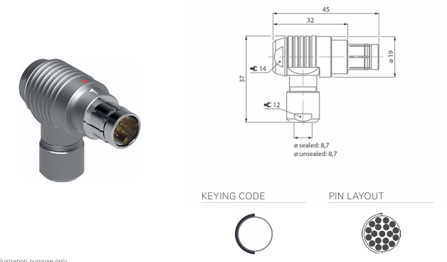 Fischer Connectors���߶���WSO 104 Z092-150-3H+���°�װʽֱ�ǲ�ͷ